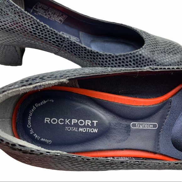 Rockport Total Motion Charis Gray Reptile Pumps 5 - Picture 6 of 7
